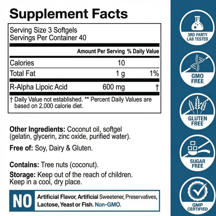 NOIRA R-Alpha Lipoic Acid Softgel