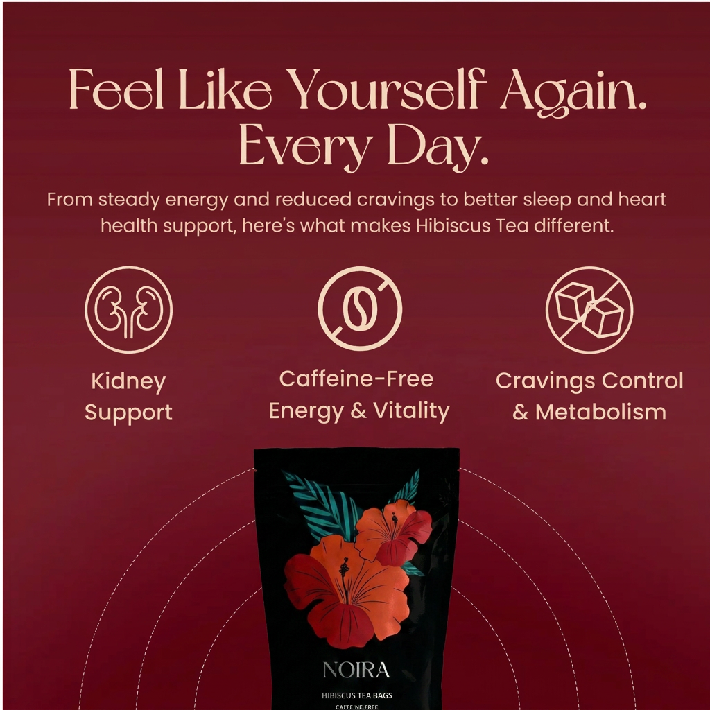 Noira Hibiscus Tea - Lower Your Blood Pressure Naturally, Backed by 100+ Clinical Studies
