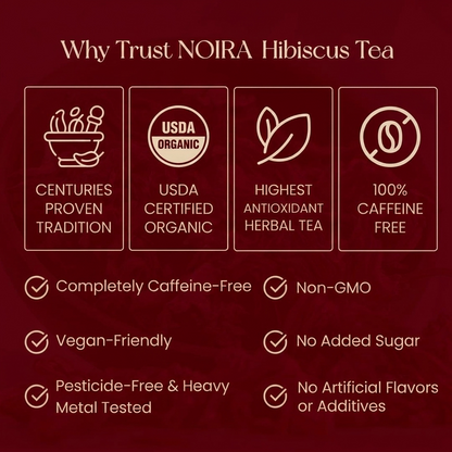 Noira Hibiscus Tea - Lower Your Blood Pressure Naturally, Backed by 100+ Clinical Studies